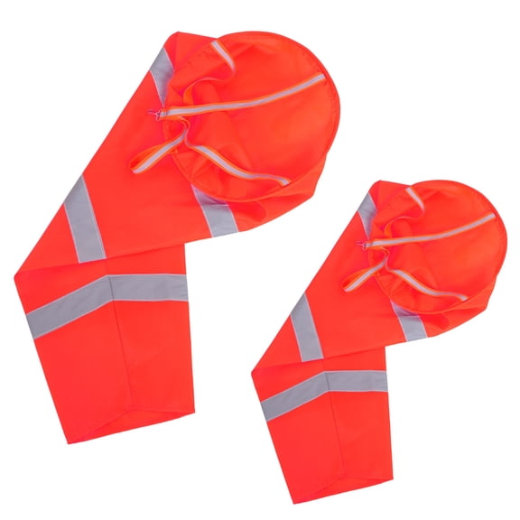 OUNONA Waterproof Orange Oxford Windsock Bag with Reflective Cloth 2pcs