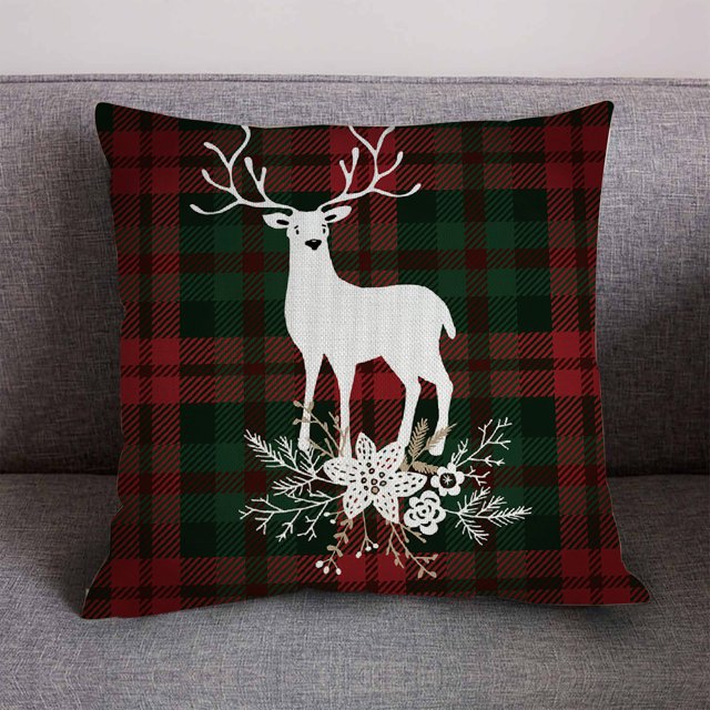 TIMIFIS Décorations de Noël Housse de Coussin en Coton Lin Housse de Coussin Home Sofa Decor