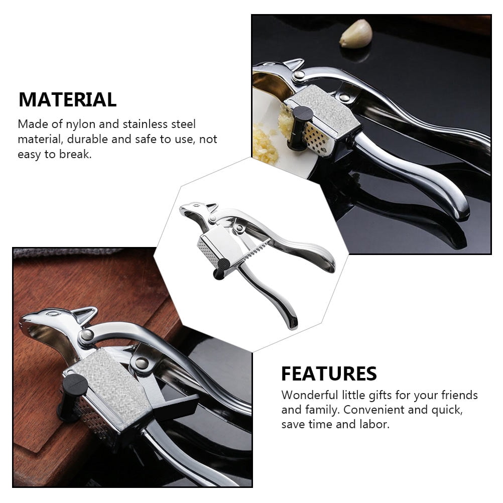 UPOUART Manual Garlic Crusher 1Pc Stainless Steel Kitchen Tool Easy to Clean Garlic Press