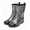 Gray, variant on Women Floral Leopard Print Glossy Mid Calf Rain Boots Low Block Heel Non Slip Waterproof PVC Wellies for Gardening Daily Rainy Fashion Outfits Gray 37