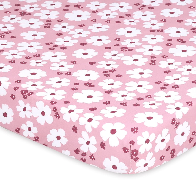 The Peanutshell Playard Sheets, Pink Daisy 3 Pack photo 6