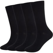 MD FootThera Men's Bamboo Dress Socks 4 Pack Crew Business Sock
