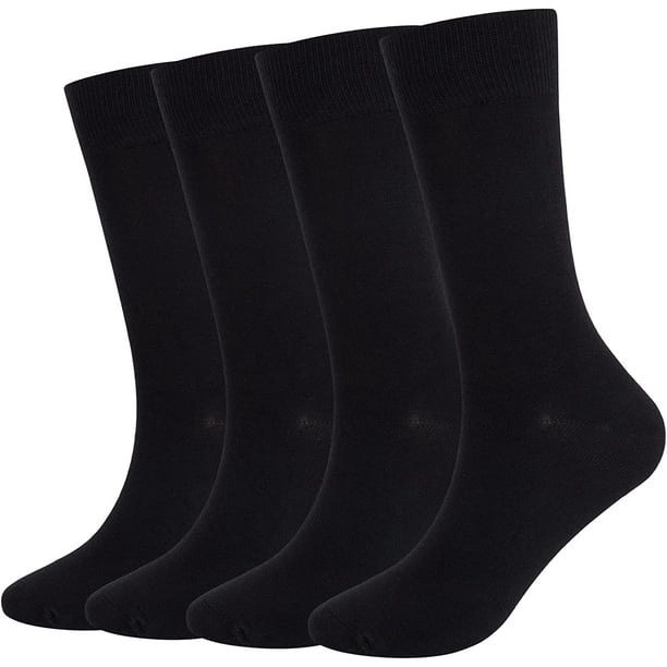 MD FootThera Men's Bamboo Dress Socks 4 Pack Crew Business Sock ...