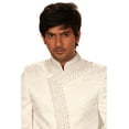 thumbnail image 1 of Saris and Things Sherwani Blanc Scintillant pour Hommes. Ce Produit Est Fait sur Commande., 1 of 4