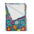 thumbnail image 2 of Flower Soft Flannel Fleece Throw Blanket, Flowering Spring Freshness Childish Nursery Playroom Baby Daisy Peony Lily Petals, Cozy Plush for Indoor and Outdoor Use, 50" x 70", Multicolor, by Ambesonne, 2 of 5