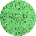 thumbnail image 1 of Ahgly Company Indoor Round Abstract Emerald Green Modern Area Rugs, 6' Round, 1 of 4