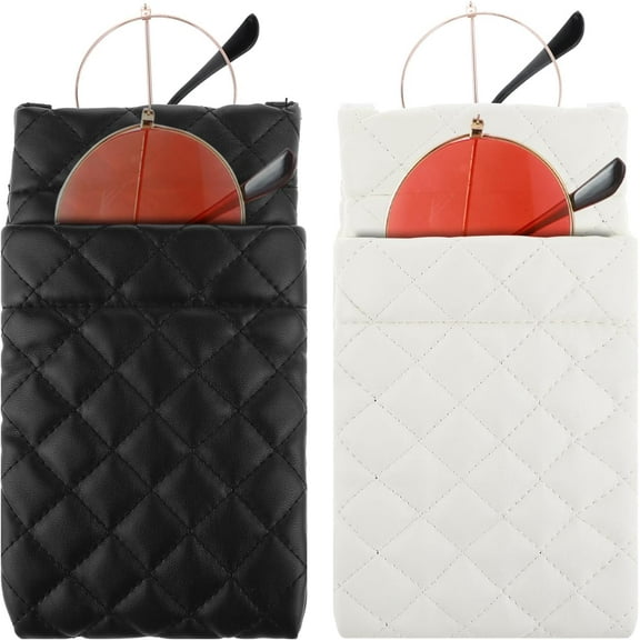 PIKADINGNIS 2pcs PU Leather Portable Double Glasses Case, Eye Glass Cases, Sunglasses Pouch Case Soft Eyeglass Case for Women, Sunglass Case Soft, Sunglasses Organizer Pouch