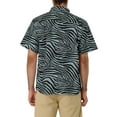 thumbnail image 3 of CAMISAS DE HOMBRE CORTAS DE INSPIRACIÓN CHIC, CON ESTAMPADO FLORAL, BOTONES EN LA PARTE FRONTAL, PLAYERA DE PLAYA HAWAIANA, TAMAÑO 38, NEGRO Y BLANCO, 3 of 6
