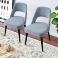 thumbnail image 3 of Chaise de Salle à Manger en Tissu Style Mid-Century Moderne en Gris (Ensemble de 2), 3 of 3
