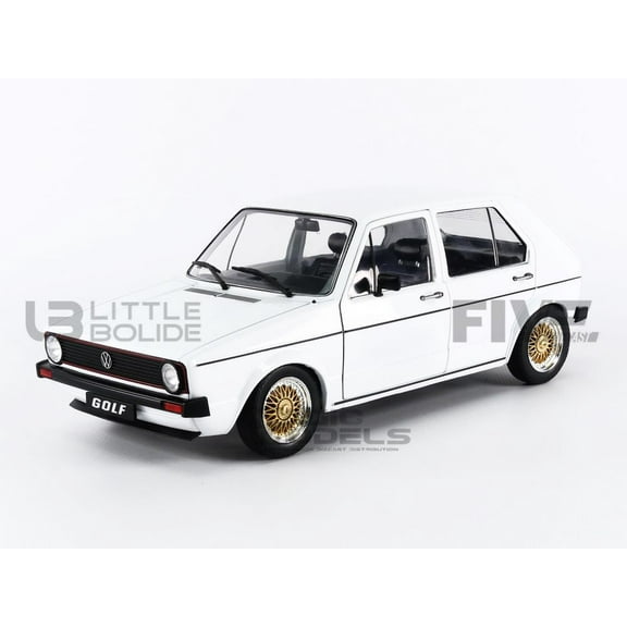 1983 Volkswagen Golf L Custom White with Gold Wheels 1/18 Diecast Model Car by Solido