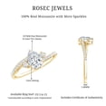 thumbnail image 6 of Rosec Jewels Certified Moissanite Pear Shaped Engagement Ring - 0.7 Ct - D-VS1 Quality - Bypass Ring for Women - with Jewelry Box, 10K Yellow Gold, US 9.50, 6 of 7