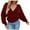 Wine, variant on Plus Size Sweater Tops On Seasonal Women's V-Neck Winter Pearl Solid Long Sleeve Pullover Tops Sweaters Coffee 4(S)