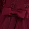 thumbnail image 4 of OGLCCG Girls Flower Dresses Crew Neck Floral Lace Embroidery Maxi Tulle Dress Long Sleeve Floor Length Wedding Party Evening Pageant Gown 3-14 Years, 4 of 5
