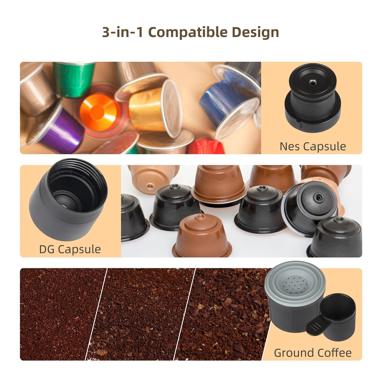 Portable Coffee Maker Espresso Machine Hand Press Capsule Ground Coffee Brewer Portable For Travel And Picnic ,Portable