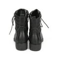 thumbnail image 4 of Bumper DD52 Women Leatherette Ribbed Cap Toe Zip Combat Boot, 4 of 5