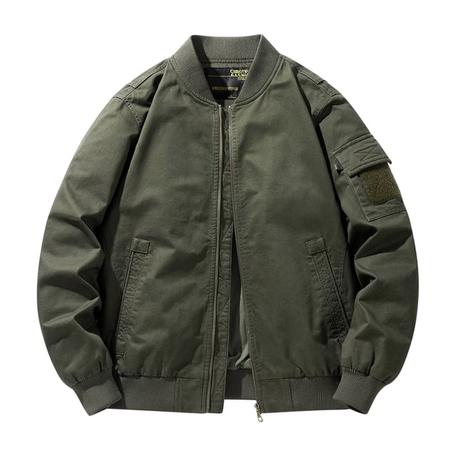WRKEKC Veste de Complet de Travail pour Homme à Multiples Poches à Manches Longues avec Compartiments Zippés, Haut à Recharge Utilitaire pour Tenue Décontractée Extérieure Vert Armée m