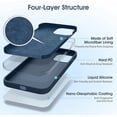 thumbnail image 3 of Liquid Silicone Case for iPhone 14 Pro Max, [Scratch-Resistant, Anti-Fingerprint, Shockproof] Protective Slim Phone Case, 4-Layer Cover with Microfiber Lining, Silky-Soft Touch, Navy Blue, 3 of 14