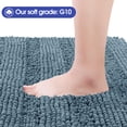thumbnail image 3 of HAKUNA Striped Haze Blue Bathroom Rug Set 3 Pieces Ultra Soft, Non Slip Chenille Toilet Mat, Absorbent Plush Shaggy Bath Mats for Bathroom, Bedroom, Kitchen, 3 of 7