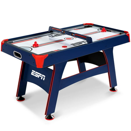 ESPN 60 Inch Air Powered Hockey Table with Overhead Electronic Scorer, UL Certified Fan Motor, All Accessories Included,