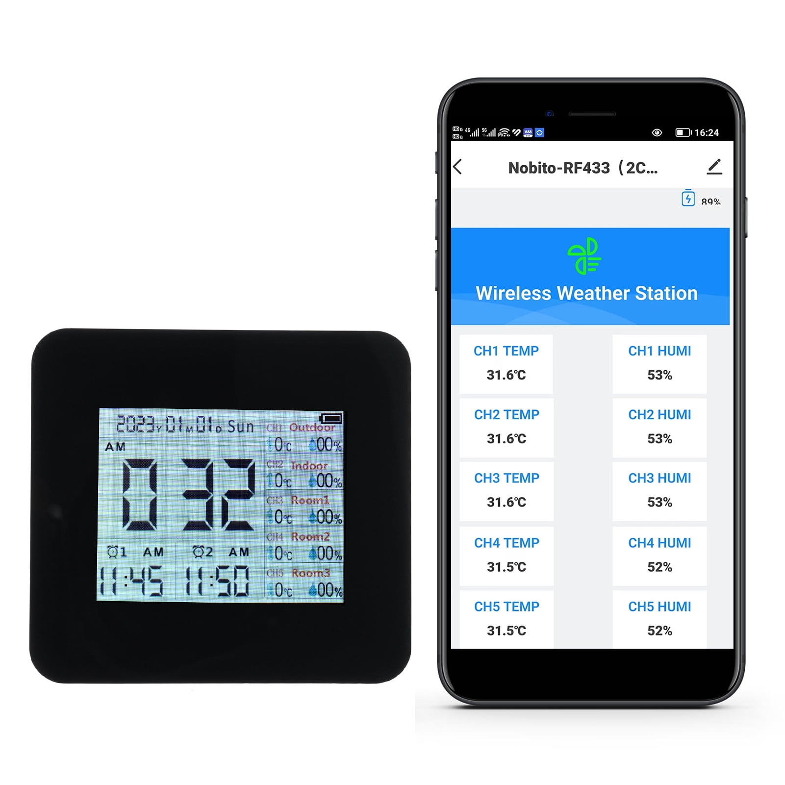 Weather clock,Clock Temperature Indoor Thermometer With Thermometer Temperature Weather Clock 13-in-1 Indoor With 60m With 3 Remote Temperature With Temperature 13-in-1 With Clock Indoor