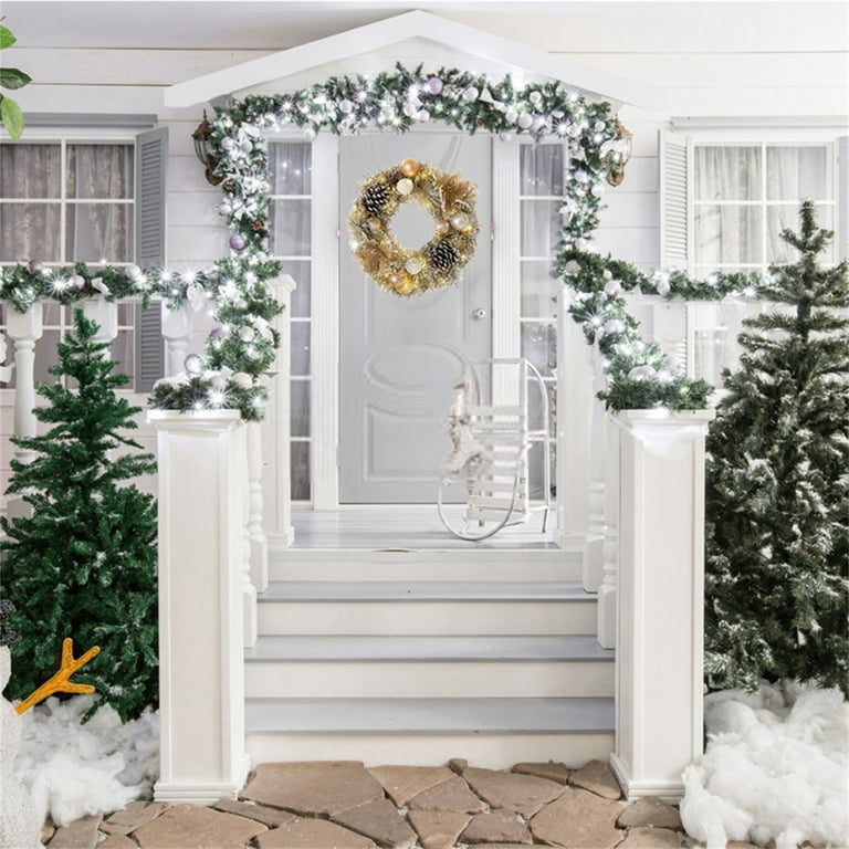 Pre lit christmas on sale wreaths battery operated