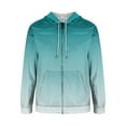 thumbnail image 4 of Momasggi Zip Up Hoodies for Men Long Sleeve Fleece Pullover Tops Fashion Gradient Hoodie Casual Drawstring Hooded Sweatshirts with Pockets Mint Green M, 4 of 5