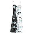 thumbnail image 4 of Mceream Boho Dresses for Women Plus Size 2026 Casual A Line Spaghetti Strap V Neck Maxi Sundress Side Split Silk Floral Graphic Dresses Beach Vacation Clothes Multicolor XL, 4 of 8
