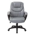 thumbnail image 2 of Pemberly Row Charcoal Gray Faux Leather Manager's Chair with Padded Arms, 2 of 6