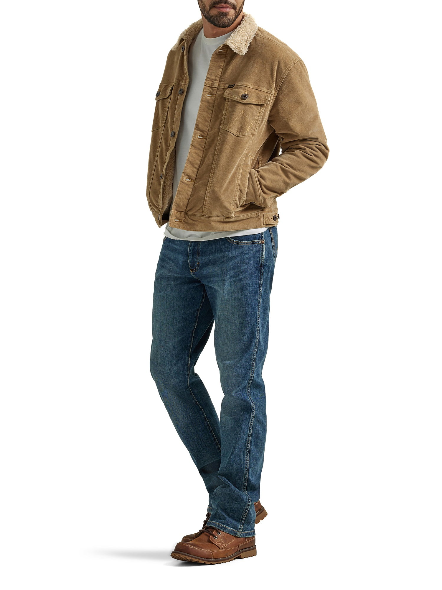 Wrangler® Men's and Big Men's Sherpa Lined Regular Fit Trucker Jacket
