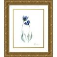 thumbnail image 1 of Shefranov, Olga 26x32 Gold Ornate Wood Framed with Double Matting Museum Art Print Titled - Blue Flowers, 1 of 4