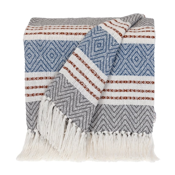 Parkland Collection Transitional Stripes Gray Rectangle 50" x 60" Throw