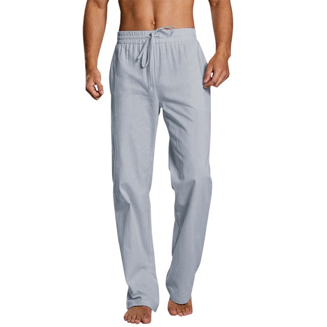 Business Casual Pants Men Solid Short Full Length Straight Pant Short Drawstring Pocket Fashion Pant Pantalon Ete Homme Grey M