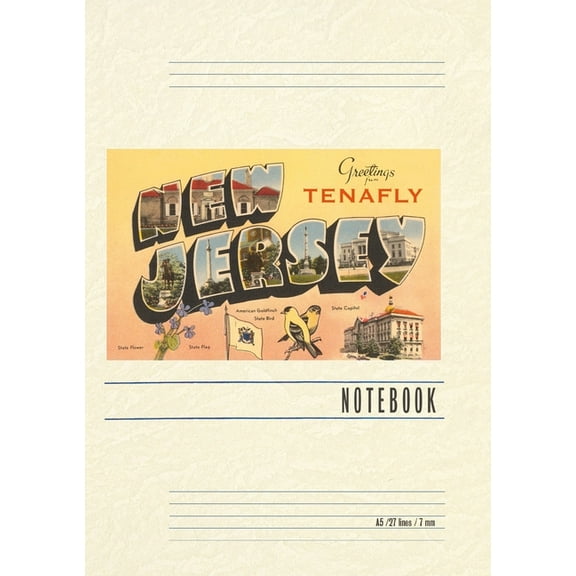 Vintage Lined Notebook Greetings from Tenafly, New Jersey, (Paperback)
