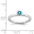 thumbnail image 5 of 925 Sterling Silver Stackable Expressions High 4mm Round Blue Topaz Ring Size: 10; for Adults and Teens; for Women and Men, 5 of 5