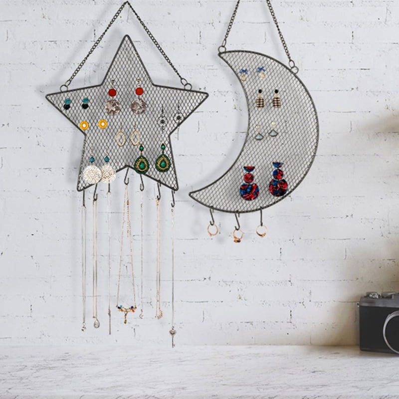 Earring Wall Holder Hanging Star Moon Organizer Jewelry Organizer Display Hanger
