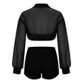 thumbnail image 4 of REORIAFEE 2 Piece Outfits for Women Casual Streetwear Set Cute Summer Outfits Fashion Women's Short Sleeve Round Neck Elastic Sequin Blouse Shirts Sets Black L, 4 of 5
