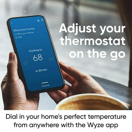 Wyze Smart Wifi Thermostat for Home with App Control, Black