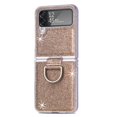 thumbnail image 6 of Detck Samsung Galaxy Z Flip4 6.7 inch (2022) Cover, Soft TPU Shell Luxury Elegant Glitter Metal Ring/Holder Folding Design Case [Slim & Fit] Anti-slip Drop Resistant Shockproof Case, Gold, 6 of 10