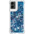 thumbnail image 2 of Compatible with Motorola Moto G 5G 2024 Case Liquid Glitter Cute Phone Case Shiny Floating Quicksand Shockproof Protective TPU Girly Women Case for Moto G 5G 2024 Love Blue YB, 2 of 7