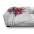 thumbnail image 3 of Watercolor Soft Flannel Fleece Throw Blanket, Chrysanthemum Flower Illustration Friendship Well Being Honoring Loved Ones, Cozy Plush for Indoor and Outdoor Use, 50" x 70", Multicolor, by Ambesonne, 3 of 6