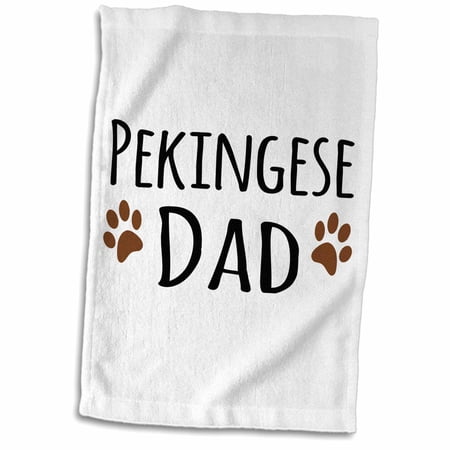 3dRose Pekingese Dog Dad - Doggie by breed - muddy brown paw print - doggy lover - proud pet owner love - Towel, 15 by 22-inch