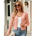 thumbnail image 3 of Shermia Womens Cropped Cardigan Knit Shrugs for Dresses Tops V Neck Button Down Cardigans Sweaters, 3 of 8