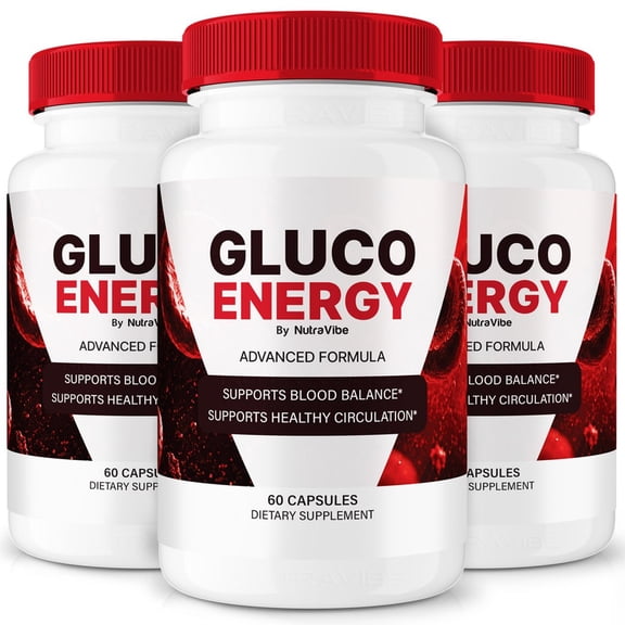 (3 Pack) Gluco Energy Capsules - Official Gluco Energy Pills to Maintain Overall Health, All Natural Blood Formula For Healthy and Stable Levels, GlucoEnergy Review (180 Capsules)