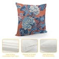 thumbnail image 4 of Creowell Chinoiserie Peony Blue Red Throw Pillow Case Square Cozy Pillow Cover Home Decor for Living Room Sofa Car Cushion, 4 of 5