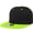 BlackNeonGreen, variant on Classic Snapback Hat Cap Hip Hop Style Flat Bill Blank Solid Color Adjustable Size - Black