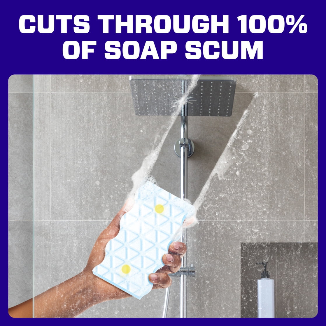 Mr. Clean Magic Eraser Sponge, Bathroom Cleaner, 2 in 1 Bath, 7ct