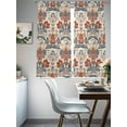 thumbnail image 5 of Boho Floral Semi Sheer Curtains 72 Inch Length 2 Panels Set, Farmhouse Vintage Red Blue Flower Plant Sheer Kitchen Curtain Privacy Voile Window Curtain for Living Room Bedroom Rod Pocket Drapes, 5 of 7