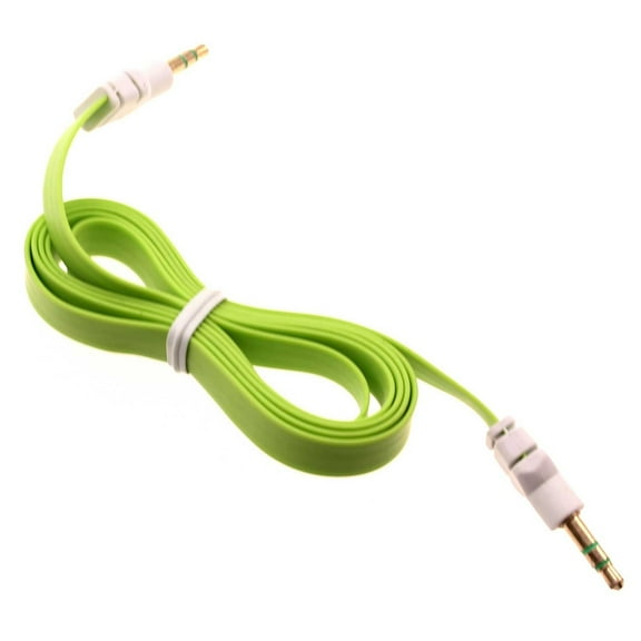 3.5mm Aux Cable Adapter Car Stereo Aux-in Audio Cord Speaker Jack Wire Green Q7K for Kyocera DuraForce, DuraXE, Brigadier, DuraXTP, Cadence, Hydro Wave, Jitterbug Touch, View, DuraXV LTE, XD
