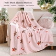 thumbnail image 2 of Pink Gingerbread Throw Blanket for Couch, Soft Cute Fuzzy Fruit Fleece Blankets, Room Home Decor Gifts for Women Girls, 50x60 Inches, 2 of 7