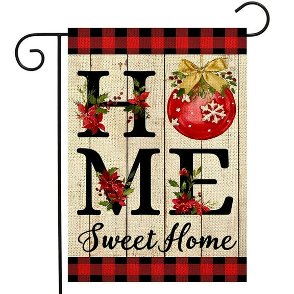 Christmas Garden Flags for Outside, Christmas Garden Flag 12x18 Double Sided Small Burlap Yard Flag Seasonal Holiday Outdoor Decor